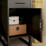 Reversible Makeup Vanity Desk With Charging Station and 4 Wooden Drawers and 1 Cabinet - N/A - Image 20