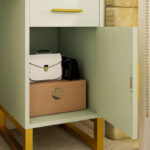 Reversible Makeup Vanity Desk With Charging Station and 4 Wooden Drawers and 1 Cabinet - N/A - Image 28