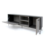Alfie TV Media Entertainment Console Cabinet, 2 Shelves, Gray 71 Inch - Image 3