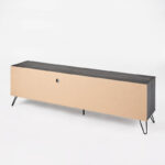 Alfie TV Media Entertainment Console Cabinet, 2 Shelves, Gray 71 Inch - Image 4