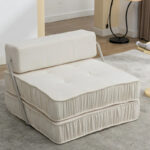 Convertible Sofa Bed,Modern Chenille Upholstered Sleeper Chair - Image 2