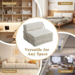 Convertible Sofa Bed,Modern Chenille Upholstered Sleeper Chair - Image 7