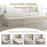 Convertible Sofa Bed,Modern Chenille Upholstered Sleeper Chair - Image 8