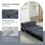 Convertible Sofa Bed,Modern Chenille Upholstered Sleeper Chair - Image 16