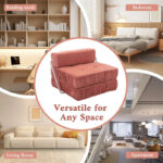 Convertible Sofa Bed,Modern Chenille Upholstered Sleeper Chair - Image 22