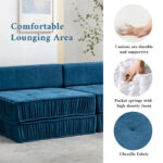 Convertible Sofa Bed,Modern Chenille Upholstered Sleeper Chair - Image 31