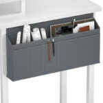Farmhouse L-shaped Desk with Power Outlet, Gaming Table with Hutch and LED Light - Image 18