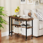 Gymax 360 Free Rotating Sofa Side Table Mobile L-shaped Laptop Table - See Details - Image 2