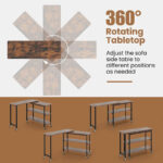 Gymax 360 Free Rotating Sofa Side Table Mobile L-shaped Laptop Table - See Details - Image 4