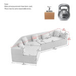 127.5Polyester Modular Sectional Cloud Couch with Deep Seat, No Assembly Required, and Modern Minimalist Design - Image 11