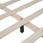 Velvet Upholstered Platform Bed Frame with LED Light & Biscuit Headboard - Image 14