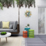 Multi Colored Metal Indoor Outdoor Nesting Accent Table with Carved Design Collection (Set of 3) - S/3 23, 19, 15H - Image 6