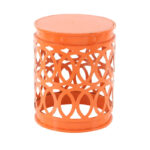 Multi Colored Metal Indoor Outdoor Nesting Accent Table with Carved Design Collection (Set of 3) - S/3 23, 19, 15H - Image 19