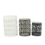 Multi Colored Metal Indoor Outdoor Nesting Accent Table with Carved Design Collection (Set of 3) - S/3 23, 19, 15H - Image 22