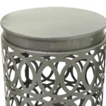 Multi Colored Metal Indoor Outdoor Nesting Accent Table with Carved Design Collection (Set of 3) - S/3 23, 19, 15H - Image 25