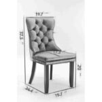 High-end Tufted Solid Wood Contemporary Velvet Upholstered Dining Chair - Image 7