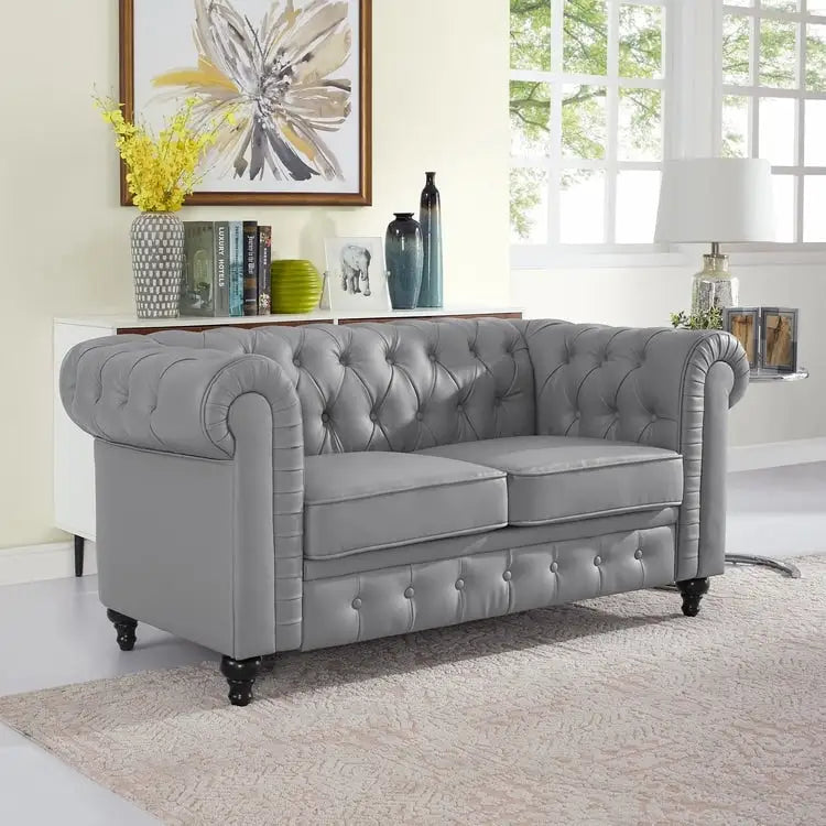 9252319985823_554655 Emery Chesterfield Loveseat, Luxurious Comfort for Cozy Living Rooms, Mid-Century Modern couch, Elegance & Serenity - Image 1