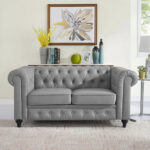 Emery Chesterfield Loveseat, Luxurious Comfort for Cozy Living Rooms, Mid-Century Modern couch, Elegance & Serenity - Image 3