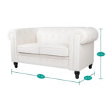Emery Chesterfield Loveseat, Luxurious Comfort for Cozy Living Rooms, Mid-Century Modern couch, Elegance & Serenity - Image 5