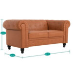 Emery Chesterfield Loveseat, Luxurious Comfort for Cozy Living Rooms, Mid-Century Modern couch, Elegance & Serenity - Image 17