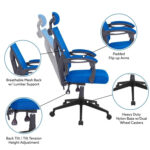 Adjustable Office Chair with Headrest Ergonomic Desk Chair High Back Mesh Office Chairs with Lumbar Support with Wheels - Image 26