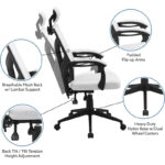 Adjustable Office Chair with Headrest Ergonomic Desk Chair High Back Mesh Office Chairs with Lumbar Support with Wheels - Image 33