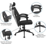 Adjustable Office Chair with Headrest Ergonomic Desk Chair High Back Mesh Office Chairs with Lumbar Support with Wheels - Image 40