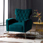 Abadiana Accent Tufted Chair with Metal Base by