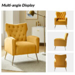 Abadiana Accent Tufted Chair with Metal Base by - Image 27