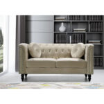 Calvin Classic Velvet Kittleson Nailhead Chesterfield Loveseat - Image 11