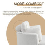 Circle Swivel Chair with Moon Storage Ottoman and 4 Pillows - Image 5