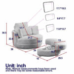 Circle Swivel Chair with Moon Storage Ottoman and 4 Pillows - Image 6