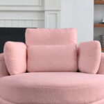 Circle Swivel Chair with Moon Storage Ottoman and 4 Pillows - Image 21