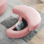 Circle Swivel Chair with Moon Storage Ottoman and 4 Pillows - Image 22