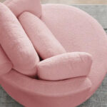 Circle Swivel Chair with Moon Storage Ottoman and 4 Pillows - Image 23