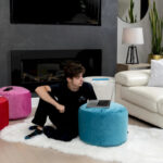 Belgique Velvety Indoor Pouf by