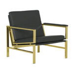 Regina Metal and Bonded Leather Mid Century Accent Chair - Image 41