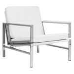 Regina Metal and Bonded Leather Mid Century Accent Chair