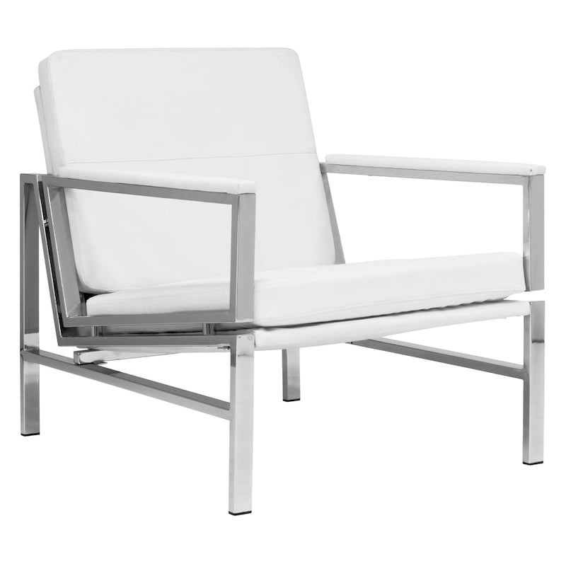 9258539417759_559321 Regina Metal and Bonded Leather Mid Century Accent Chair - Image 1