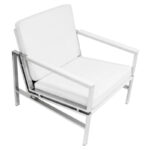 Regina Metal and Bonded Leather Mid Century Accent Chair - Image 4