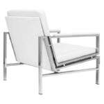 Regina Metal and Bonded Leather Mid Century Accent Chair - Image 5