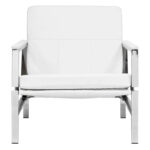 Regina Metal and Bonded Leather Mid Century Accent Chair - Image 6