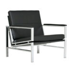 Regina Metal and Bonded Leather Mid Century Accent Chair - Image 8