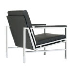 Regina Metal and Bonded Leather Mid Century Accent Chair - Image 11