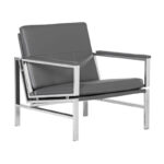 Regina Metal and Bonded Leather Mid Century Accent Chair - Image 15