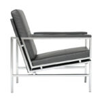 Regina Metal and Bonded Leather Mid Century Accent Chair - Image 20