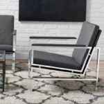 Regina Metal and Bonded Leather Mid Century Accent Chair - Image 21