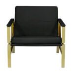 Regina Metal and Bonded Leather Mid Century Accent Chair - Image 30