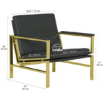 Regina Metal and Bonded Leather Mid Century Accent Chair - Image 34