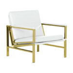 Regina Metal and Bonded Leather Mid Century Accent Chair - Image 35